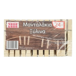 TIDY | Μανταλάκια Ξύλινα 24 Τεμάχια