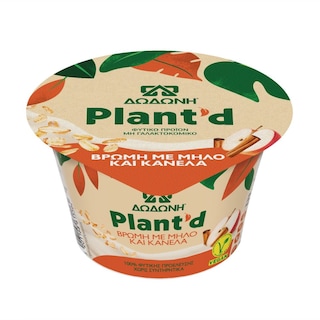 ΔΩΔΩΝΗ | Φυτικό Επιδόρπιο Plant'd Βρώμη με Μήλο & Κανέλα 150g