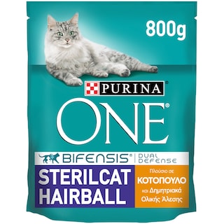 PURINA ONE | Γατοτροφή Adult Sterilcat Κοτόπουλο & Δημητριακά 800g