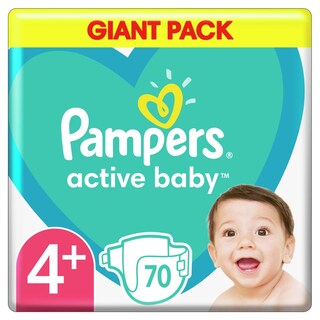 PAMPERS | Πάνες Active Baby Giant Pack No 4+ 10-15 Kg 70 Τεμάχια