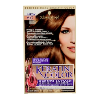 KERATIN COLOR | ΒΑΦΗ ΜΑΛΛΙΩΝ ΣΕΤ Νο 6 ΞΑΝΘΟ ΣΚΟΥΡΟ 1 ΤΕΜ