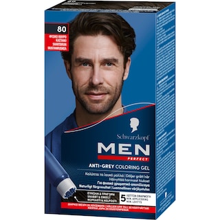 MEN PERFECT | Βαφή Μαλλιών Ν80 Φυσικό Μαύρο Καστανό 1 Τεμάχιο