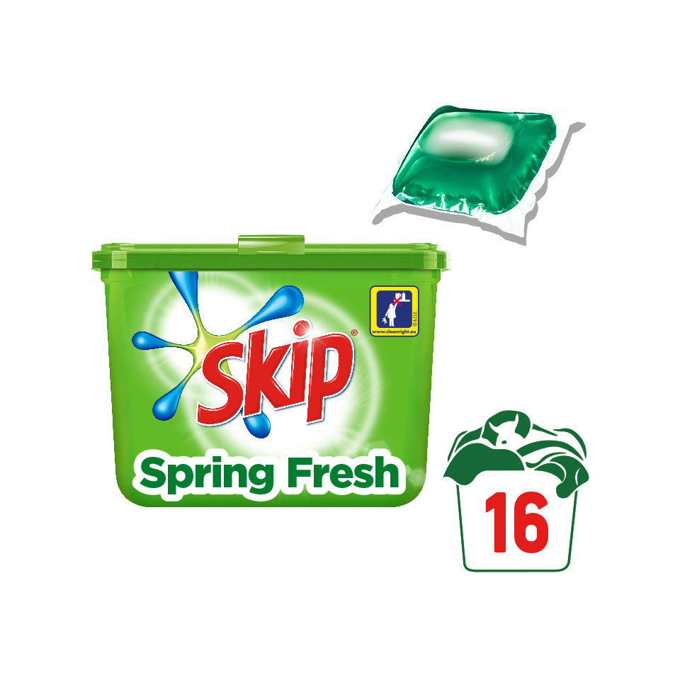 SKIP | ΥΓΡΕΣ ΚΑΨΟΥΛΕΣ ΠΛΥΝΤΗΡΙΟΥ ΡΟΥΧΩΝ SPRING FRESH 16 ΜΕΖ 16 ΜΕΖ | AB