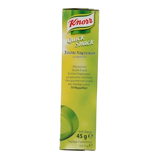 KNORR | QUICK SNACK | ΣΟΥΠΑ ΜΕ ΛΑΧΑΝΙΚΑ ΚΑΙ ΚΡΟΥΤΟΝ 45 GR