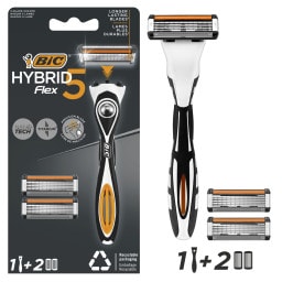 BIC | Σετ Ξυρίσματος Hybrid 5 Flex Λαβή + 2 Ανταλλακτικά 1 Τεμάχιο