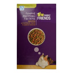 FAMILY FRIENDS | ΞΗΡΑ ΤΡΟΦΗ ΓΑΤΑΣ ΠΟΥΛΕΡΙΚΑ,ΛΑΧΑΝΙΚΑ ΚΑΙ ΚΑΡΟΤΑ 400 GR