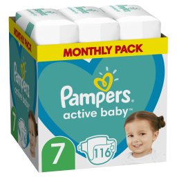 PAMPERS | Πάνες Μωρού Active Baby Νο7 Αποκλειστικά Online 116 Τεμάχια