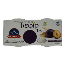 ΟΛΥΜΠΟΣ | Γιαούρτι Κεφίρ Δαμάσκηνο & Βρώμη 2x150g
