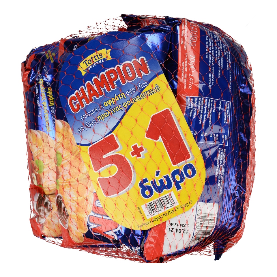 CHAMPION Κρουασάν Πραλίνα 70g 5+1 Δώρο