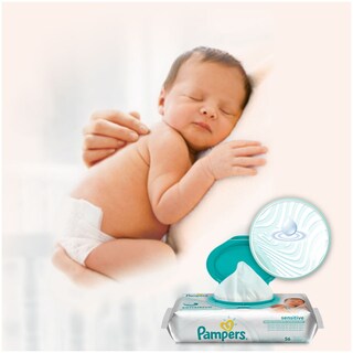 PAMPERS | NEW BABY SENSITIVE | ΜΩΡΟΜΑΝΤΗΛΑ SENSITIVE 168 ΤΕΜ 2 + 1 ΔΩΡΟ