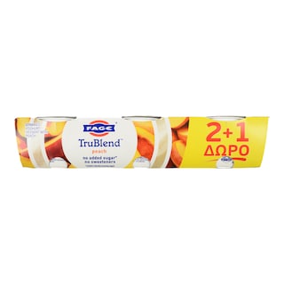 TRUBLEND | Επιδόρπιο Γιαουρτιού Ροδάκινο 3x150g 2+1 Δώρο 2+1 ΔΩΡΟ