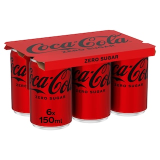 COCA COLA | ZERO | Αναψυκτικό Cola Zero Κουτί 6 X 150ml