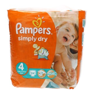 PAMPERS | SIMPLY DRY | ΠΑΝΕΣ ΜΩΡΟΥ MAXI 7-18KG N4 24 ΤΕΜ