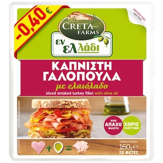 ΕΝ ΕΛΛΑΔΙ | Γαλοπούλα Καπνιστή Φέτες 160g Έκπτωση 0.40Ε (0.4Ε)