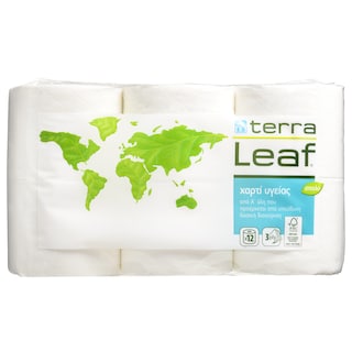 TERRA LEAF | ΧΑΡΤΙ ΥΓΕΙΑΣ 3 ΦΥΛΛΑ 12 ΤΕΜ