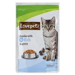 LOVEPET | Γατοτροφή Υγρή Ψάρι 100g