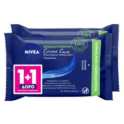 NIVEA | Μαντηλάκια Ντεμακιγιάζ Creme Care 25 Τεμάχια 1+1 Δώρο
