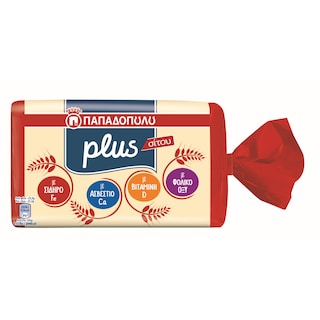 ΠΑΠΑΔΟΠΟΥΛΟΥ | Ψωμί Τοστ Σίτου Plus 325g