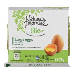 NATURES PROMISE BIO | Αυγά Βιολογικά Μεγάλα 4 Τεμάχια