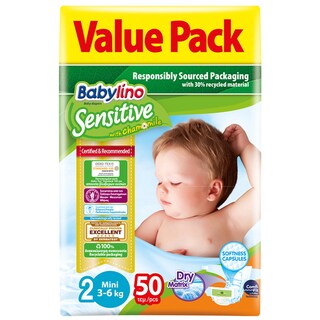 BABYLINO | BABY PANTS SENSITIVE ECONOMY 3-6 KG Nο2 50 ΤΕΜ