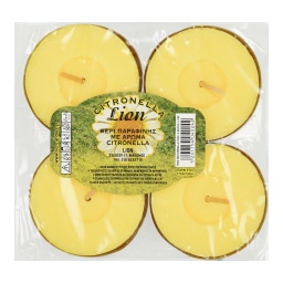 LION | Κεριά Ρεσώ Γίγας Σιτρονέλα 4 Τεμάχια
