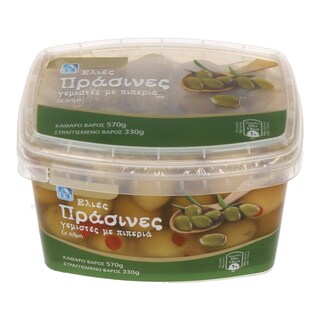 ΑΒ | ΕΛΙΕΣ ΠΡΑΣΙΝΕΣ ΜΕ ΠΙΠΕΡΙΑ 330 GR