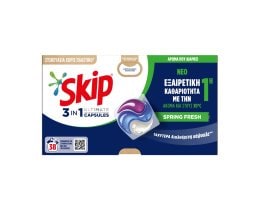 SKIP | Kάψουλες Πλυντηρίου Ρούχων Ultimate Spring Fresh 38 Μεζούρες