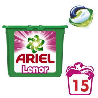 ARIEL | CAPSULES/ TABLETS 3 IN 1 TOUCH OF LENOR 15 ΜΕΖ