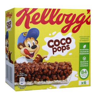 KELLOGGS | COCO POPS | Μπάρες Δημητριακών Coco Pops 6x20gr