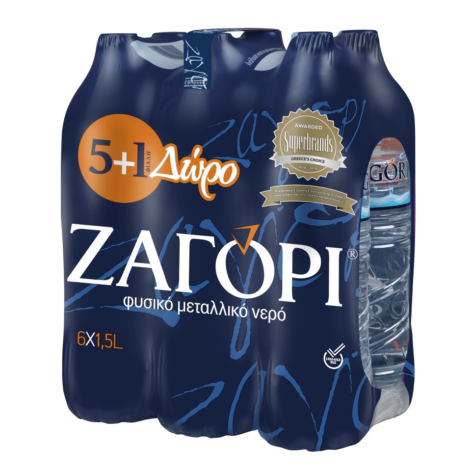 ΖΑΓΟΡΙ Νερό Φυσικό Μεταλλικό 6x1,5lt 5+1 Δώρο