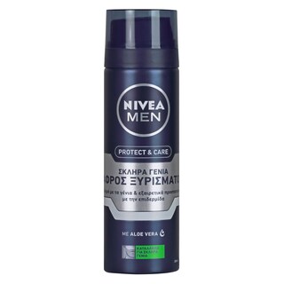 NIVEA | FOR MEN | Αφρός Ξυρίσματος Protect & Care Σκληρά Γένια 200ml