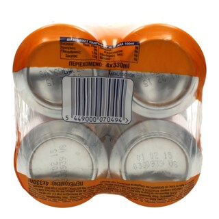 FANTA | ZERO | ΑΝΑΨΥΚΤΙΚΟ ΠΟΡΤΟΚΑΛΙ ΧΩΡΙΣ ΖΑΧΑΡΗ ΚΟΥΤΙ 4 X 330 ML