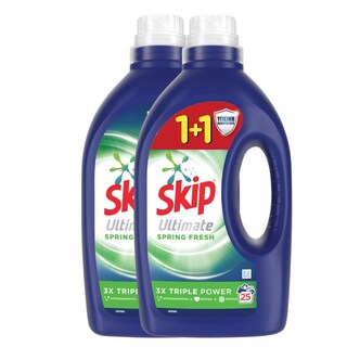 SKIP | Υγρό Πλυντηρίου Ρούχων Ultimate Spring Fresh 25 Μεζούρες 1+1 Δώρο
