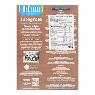 DE CECCO | Penne Rigate No41 Ολικής Άλεσης 500g