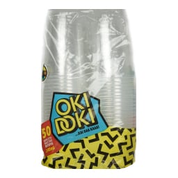 OKI DOKI | Ποτήρια Πλαστικά Διάφανα 240ml 50 Τεμάχια