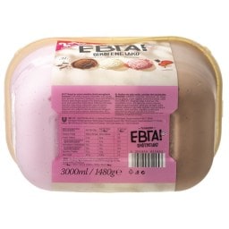 ΕΒΓΑ | Παγωτό Σοκολάτα Βανίλια Φράουλα 1.48kg Δώρο 50%
