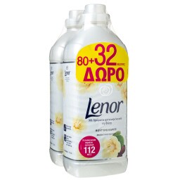 LENOR | Μαλακτικό Ρούχων Βούτυρο Καριτέ 80+32 Μεζούρες Δώρο