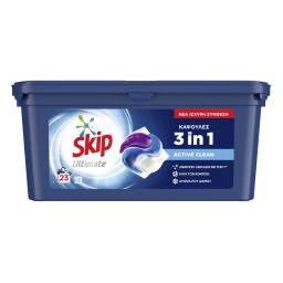 SKIP | Kάψουλες Πλυντηρίου Ρούχων Ultimate Active Clean Trio 23 Μεζούρες
