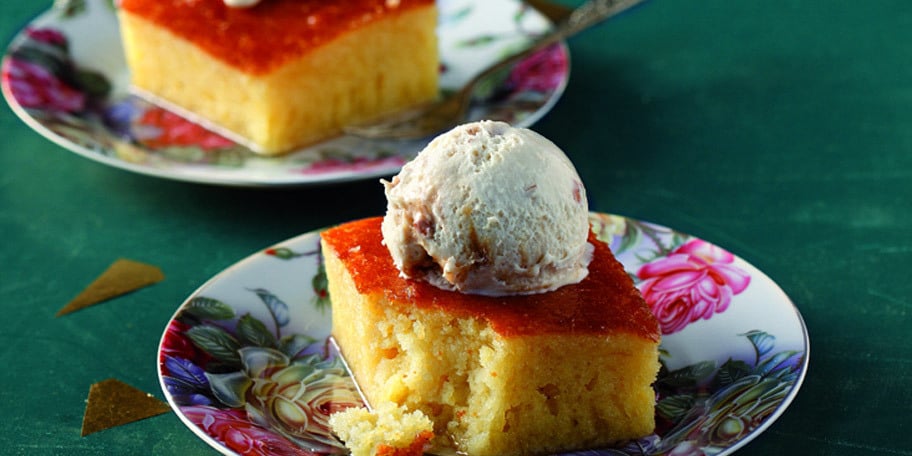 Παραδοσιακό ραβανί μαρεγκάτο με αμύγδαλα