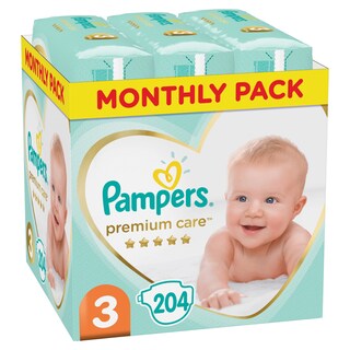 PAMPERS | Πάνες Μωρού Premium Care Νο3 Αποκλειστικά Online 204 Τεμάχια