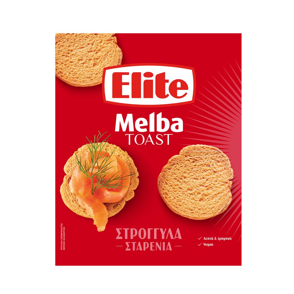 ELITE Φρυγανιές Melba Toast Στρογγυλές Σταρένιες 110gr