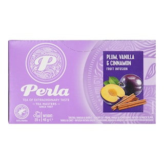 PERLA BEVERAGES | Αφέψημα Βοτάνων Δαμάσκηνο Βανίλια Κανέλα 20x2g
