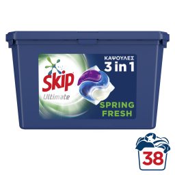 SKIP | Kάψουλες Πλυντηρίου Ρούχων Ultimate Spring Fresh Trio 38 Μεζούρες