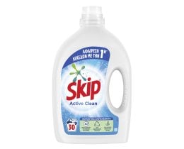 SKIP | Υγρό Απορρυπαντικό Πλυντηρίου Ρούχων Active Clean 30 Μεζούρες 1+1 Δώρο