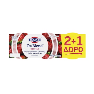 TRUBLEND | Επιδόρπιο Γιαουρτιού Φράουλα 3x150g 2+1 Δώρο