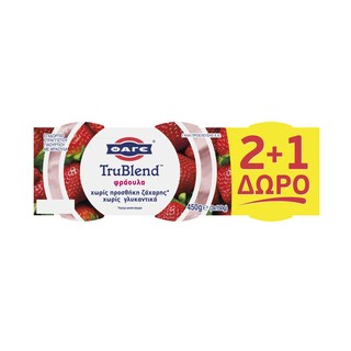 TRUBLEND | Επιδόρπιο Γιαουρτιού Φράουλα 3x150g 2+1 Δώρο