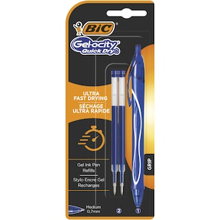 BIC | Στυλό Gelocity Quick Dry 0.7mm Μπλε 1 Τεμάχιο + 2 Refill