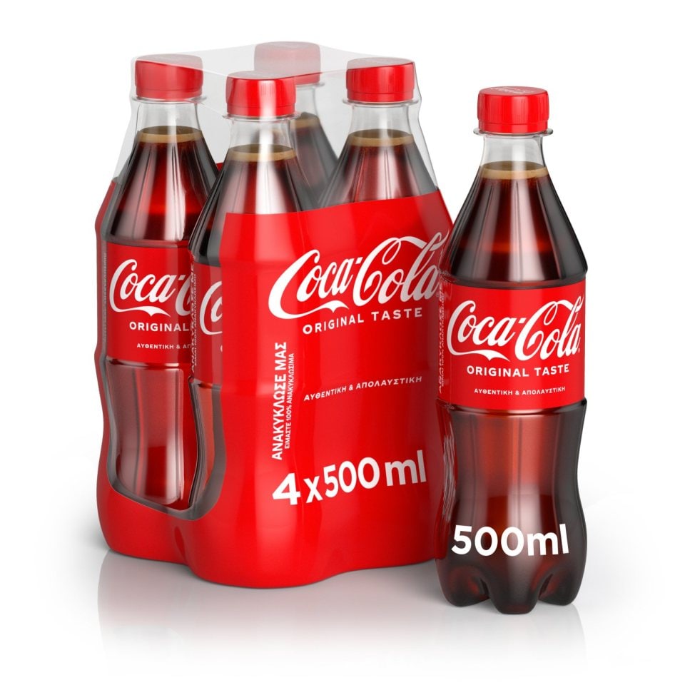 COCA COLA Αναψυκτικό Cola Φιάλη 4x500ml