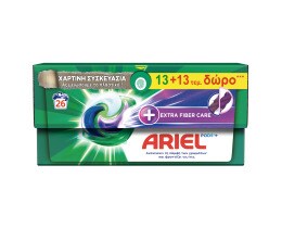 ARIEL | Kάψουλες Πλυντηρίου Ρούχων Allin1 Pods Fiber Care 13+13 Τεμάχια Δώρο