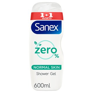 SANEX | Αφρόλουτρο Zero% Normal Skin 600ml 1+1 Δώρο
